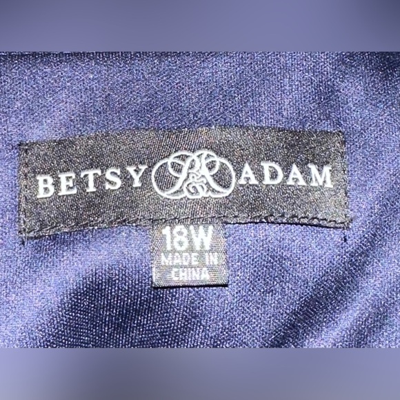 Betsy & Adams Elegant Navy Silver Cold Shoulder Drop Waist Dress Plus Sizes, NEW - Picture 13 of 14